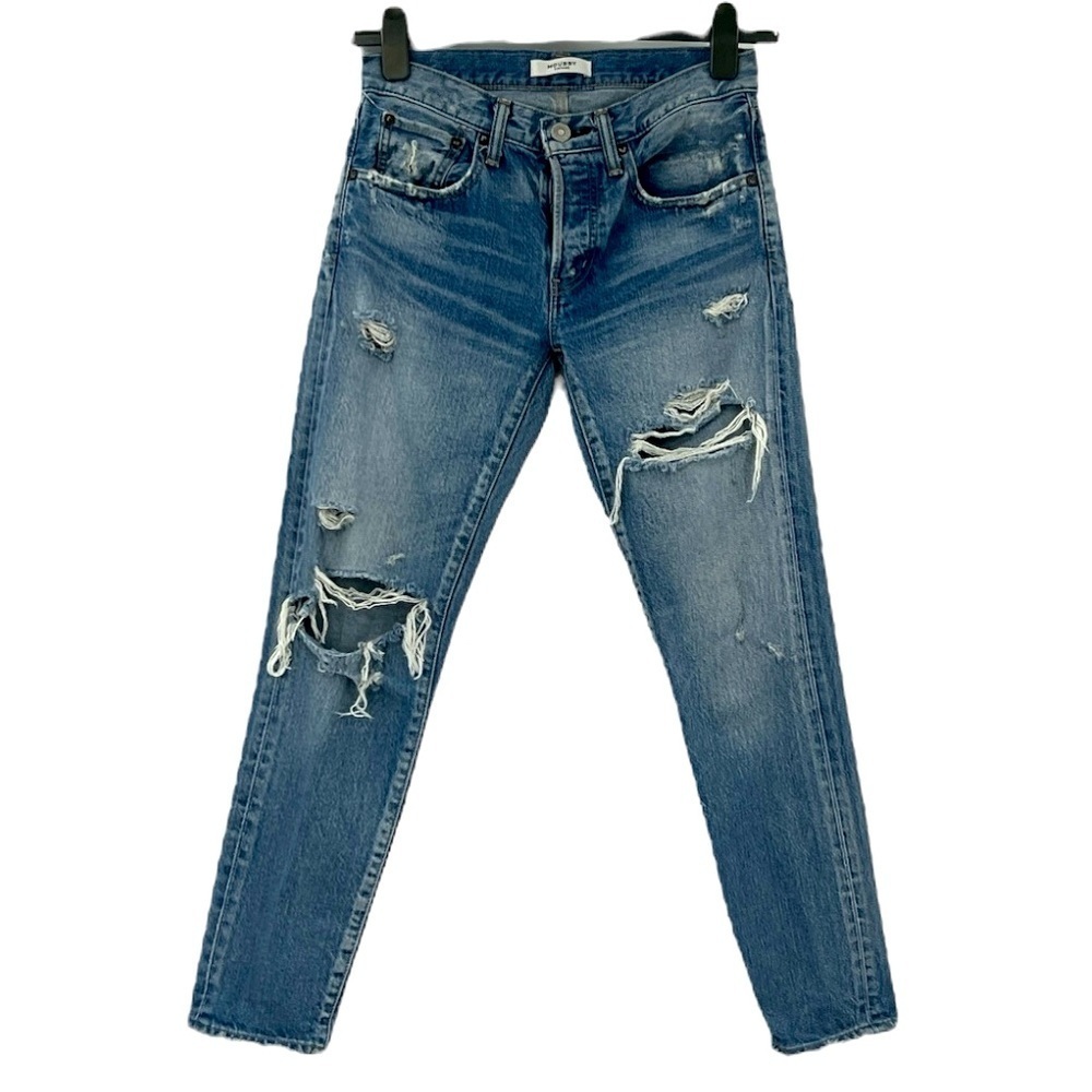 Moussy Vintage Distressed Bowie Tapered Straight Leg Jeans Size 26